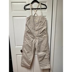 As Ever NYC Cream Cotton Canoe Jumpsuit Overalls Small Tall